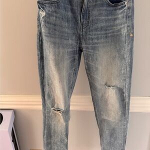 Eunina Blue Distressed Skinny Jeans